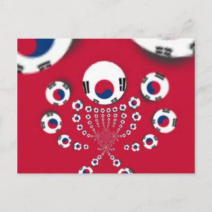 Sydkoreas Flagga Kaleidoscope Art-utskrift Vykort