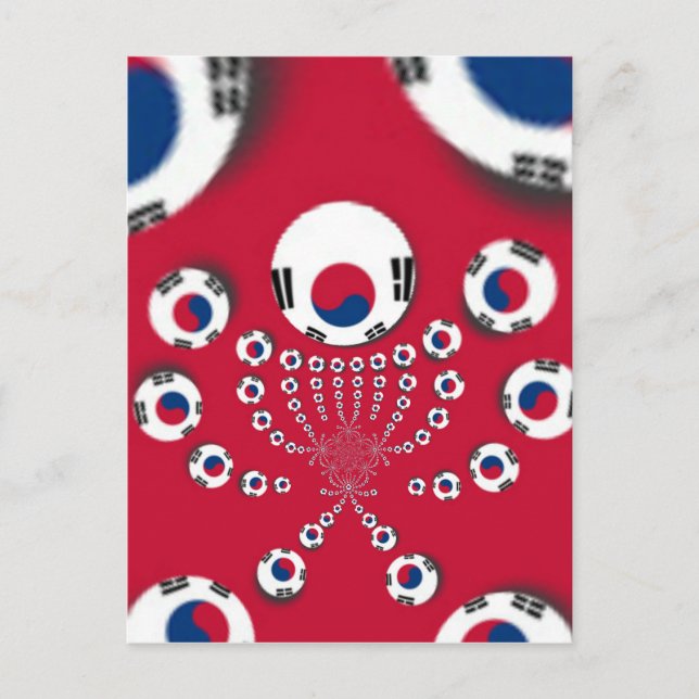 Sydkoreas Flagga Kaleidoscope Art-utskrift Vykort (Framsida)