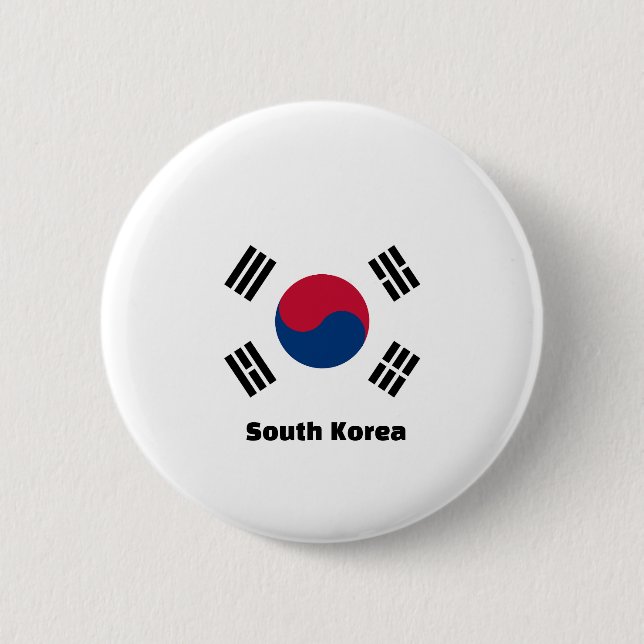 Sydkoreas flagga knapp (Framsida)