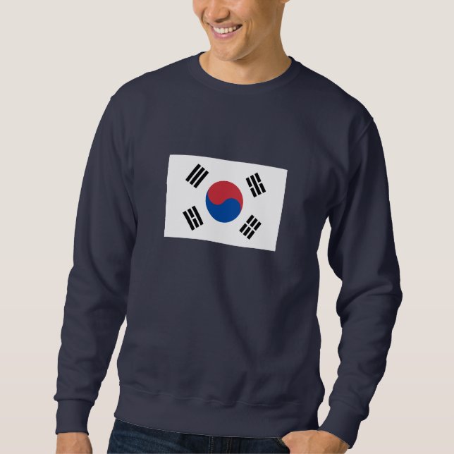 Sydkoreas flagga lång ärmad tröja (Framsida)