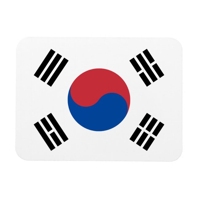 Sydkoreas flagga magnet (Horisontell)