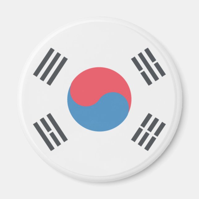 Sydkoreas flagga magnet (Framsidan)
