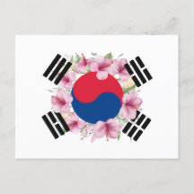Sydkoreas Flagga Mugunghwa Postcard