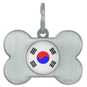 Sydkoreas Flagga Namnbricka Husdjur