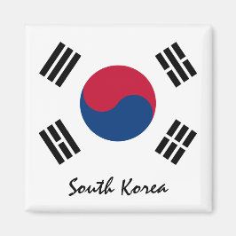 Sydkoreas flagga och Asien helgdag/sportfantaster Magnet