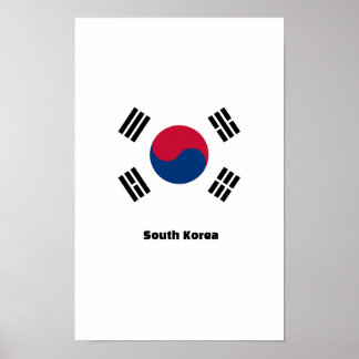 Sydkoreas flagga poster