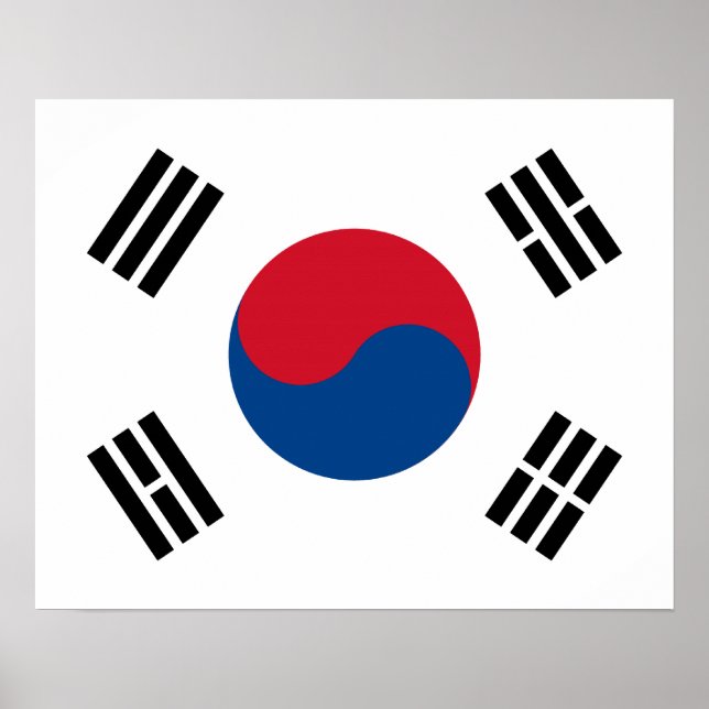 Sydkoreas Flagga Poster (Framsidan)