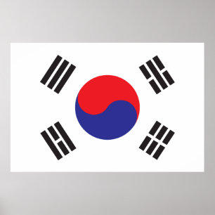 Sydkoreas flagga poster