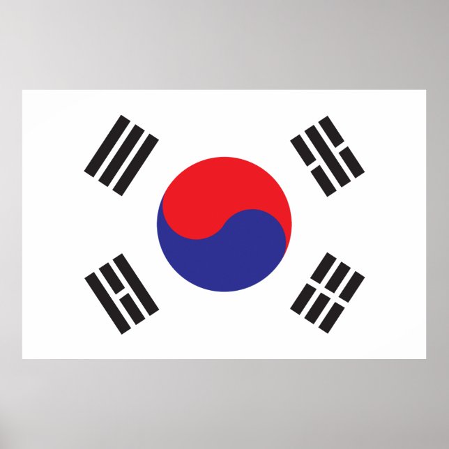 Sydkoreas flagga poster (Framsidan)
