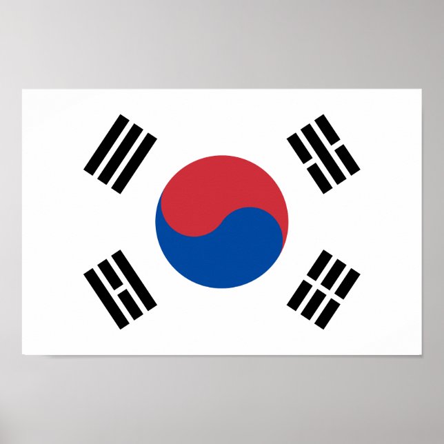 Sydkoreas flagga poster (Framsidan)
