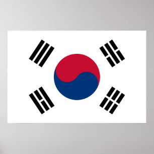 Sydkoreas flagga poster