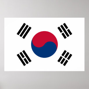 Sydkoreas flagga poster