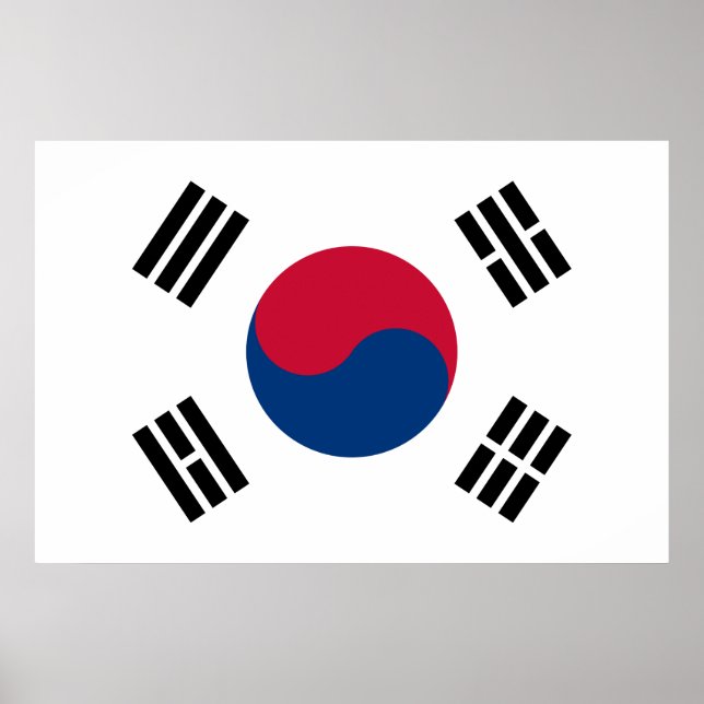 Sydkoreas flagga poster (Framsidan)
