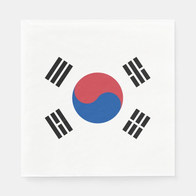 Sydkoreas flagga (ROK) Pappersservett (Framsidan)