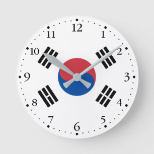 Sydkoreas flagga rund klocka