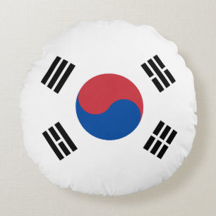 Sydkoreas flagga rund kudde