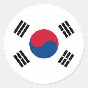 Sydkoreas flagga runt klistermärke