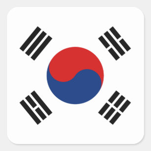Sydkoreas Flagga Sticker Fyrkantigt Klistermärke