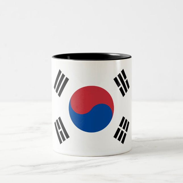 Sydkoreas flagga Två-Tonad mugg (Center)