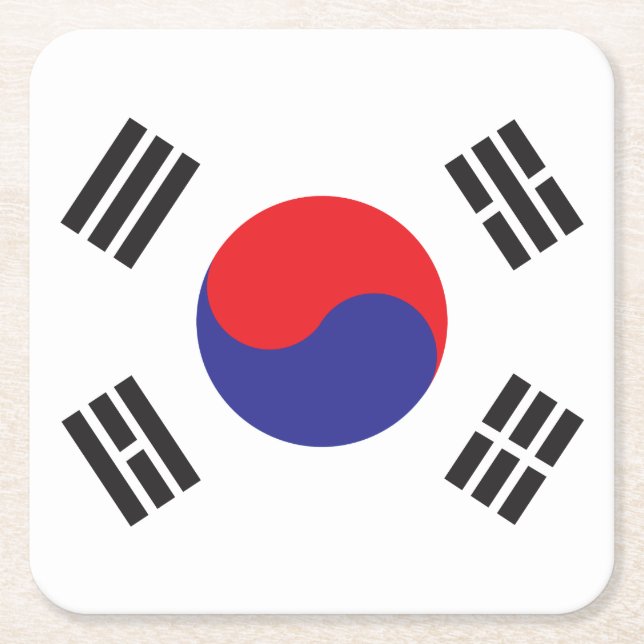 Sydkoreas flagga underlägg papper kvadrat (Framsidan)