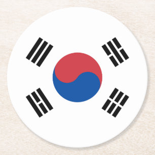 Sydkoreas flagga underlägg papper rund