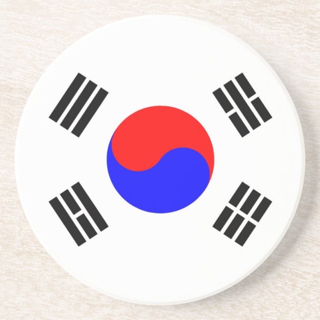 Sydkoreas flagga underlägg sandsten (Framsidan)