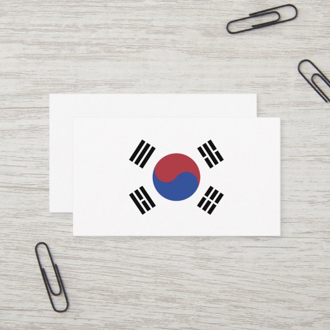 Sydkoreas flagga visitkort (Fram/Back In Situ)