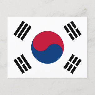 Sydkoreas flagga vykort