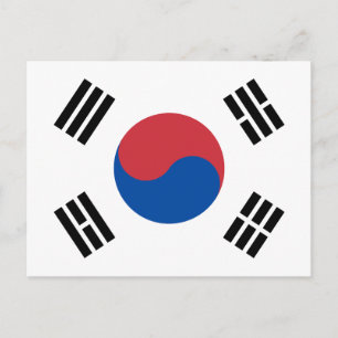 Sydkoreas flagga vykort