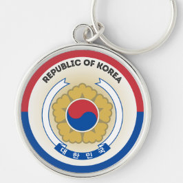 Sydkoreas kulturarvssymbol rund silverfärgad nyckelring