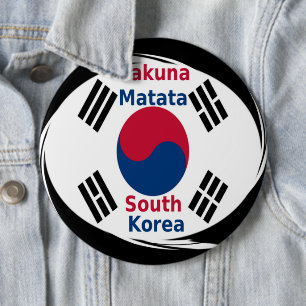 Sydkoreas nationalflagg: koreansk Taegeukgi-stolth Knapp