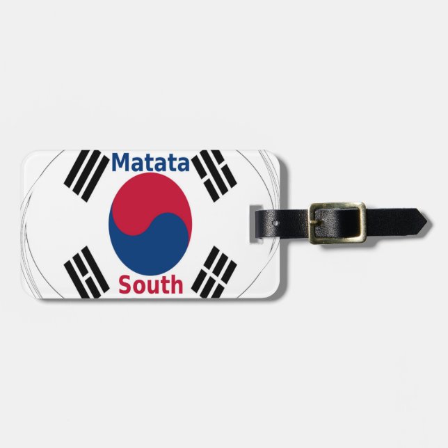 Sydkoreas nationalflagg: koreanska Taegeukgi stolt Bagagebricka (Horisontell Framsida)
