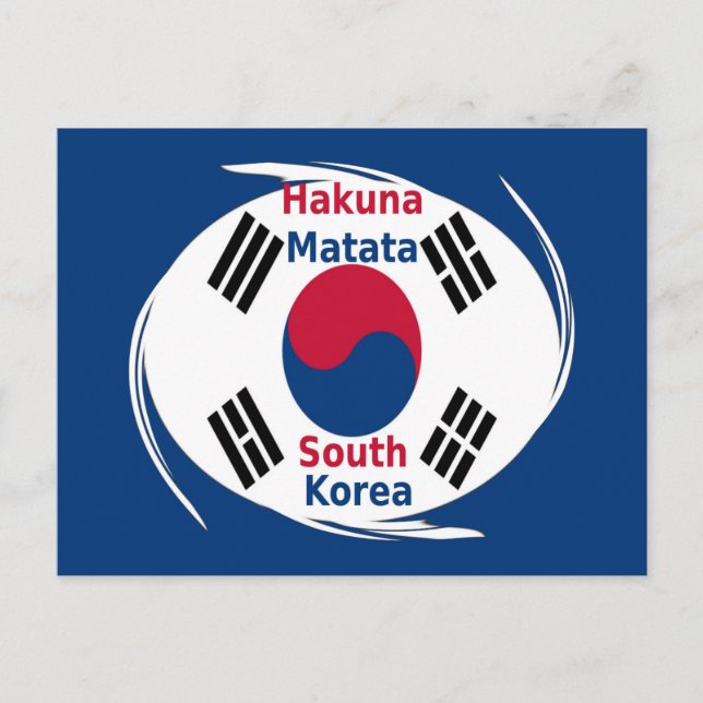 Sydkoreas nationalflagg: koreanska Taegeukgi stolt Vykort (Framsida)
