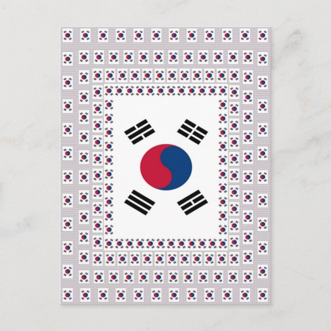 Sydkoreas nationalflagg: koreanska Taegeukgi stolt Vykort (Framsida)