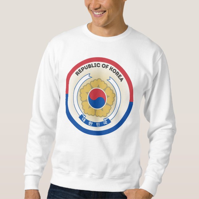 Sydkoreas nationella Emblem Circle Shape Lång Ärmad Tröja (Framsida)