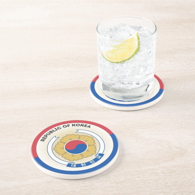 Sydkoreas nationella Emblem Circle Shape Underlägg (Sidan)