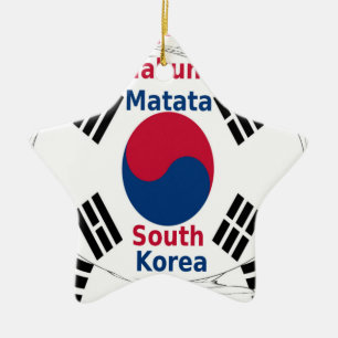 Sydkoreas nationella Flagga Färg Art Print/Graphic Julgransprydnad Keramik