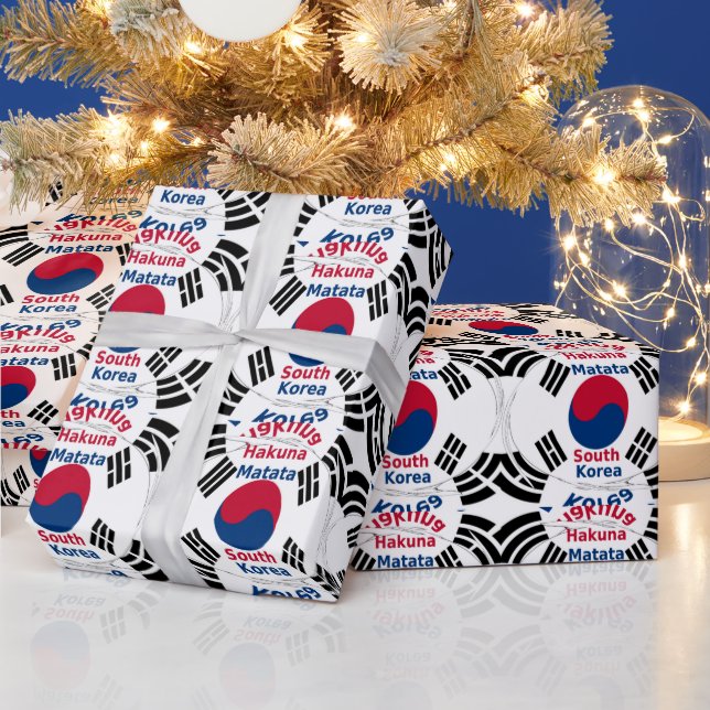 Sydkoreas nationella Flagga Färg Art Print/Graphic Presentpapper (Helgdagar)