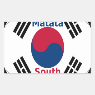 Sydkoreas nationella Flagga Färg Art Print/Graphic Rektangulärt Klistermärke