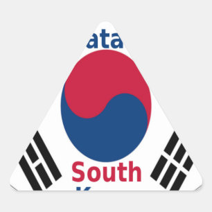 Sydkoreas nationella Flagga Färg Art Print/Graphic Triangelformat Klistermärke