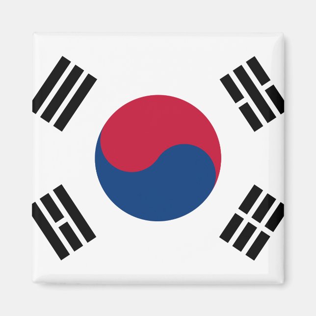 Sydkoreas nationella Flagga Magnet (Framsidan)
