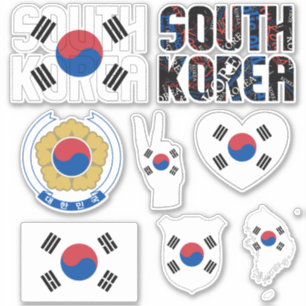 Sydkoreas nationella symboler i form av fantastisk klistermärken