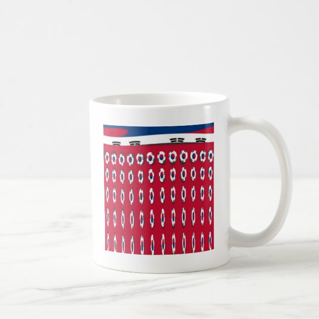 Sydkoreas Polka Dot Flagga Art Design: En röd bas Kaffemugg (Höger)