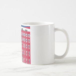 Sydkoreas Polka Dot Flagga Art Design: En röd bas Kaffemugg