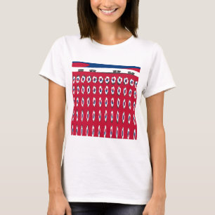 Sydkoreas Polka Dot Flagga Art Design: En röd bas T-shirt