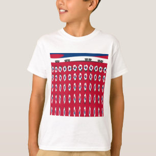 Sydkoreas Polka Dot Flagga Art Design: En röd bas Tee Shirt