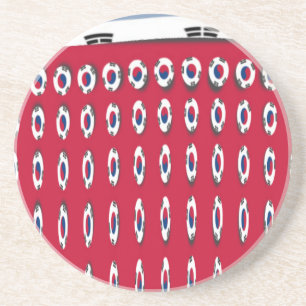 Sydkoreas Polka Dot Flagga Art Design: En röd bas Underlägg