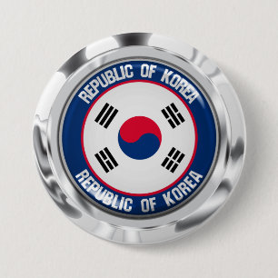 Sydkoreas Round Emblem Knapp