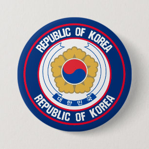 Sydkoreas Round Emblem Knapp