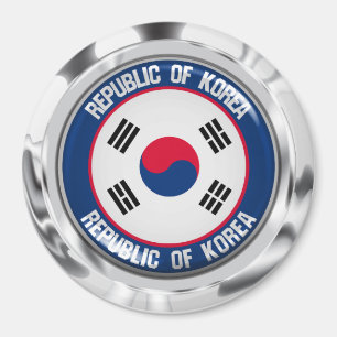 Sydkoreas Round Emblem Magnet